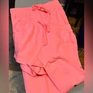 Colsie Sweat Pants And Shorts Set Lounge Sleep Wear Pajama Bright Coral New